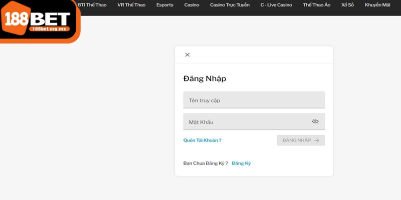 Quá trình đăng nhập 188BET rất dễ dàng và nhanh chóng